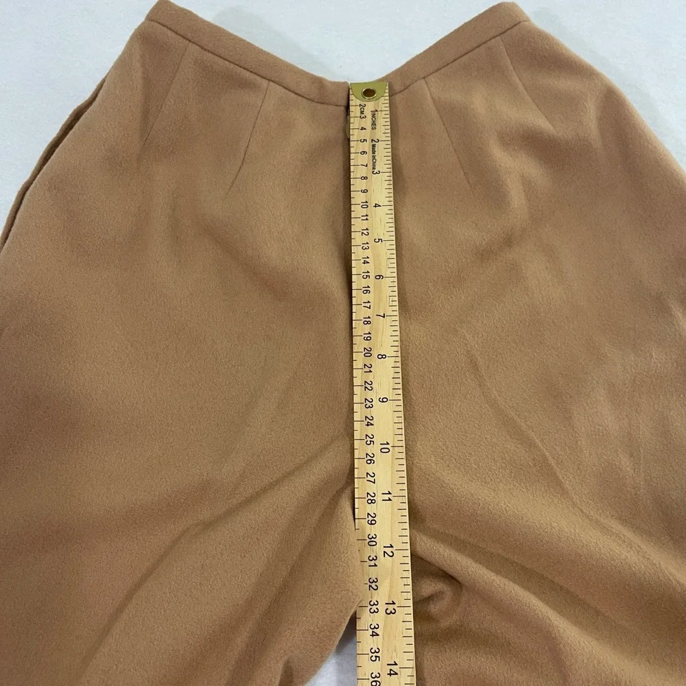 VTG J. Crew Wool Cashmere‎ High Rise Pleated Trouser Pants Tan Womens Size 4